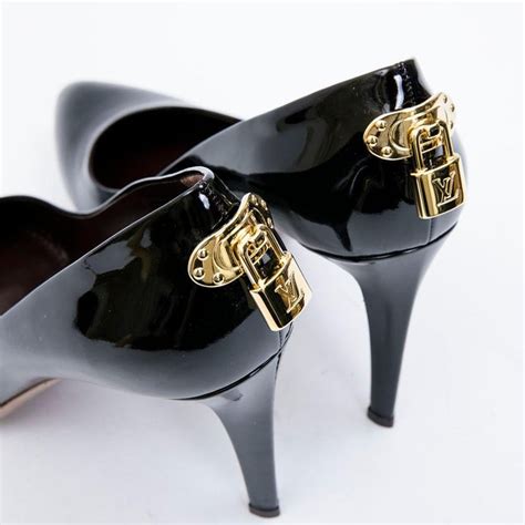 louis vuitton block heels|louis vuitton black high heels.